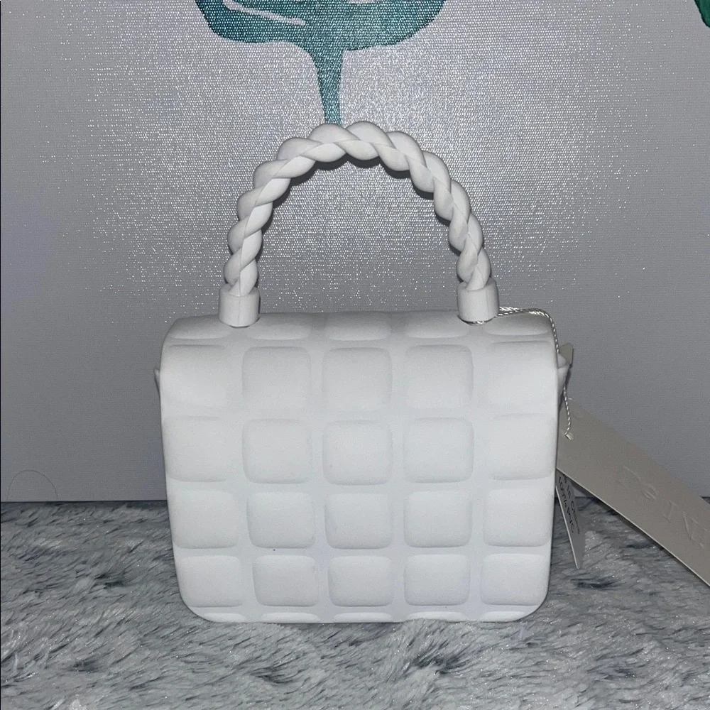 Le Miel White Mini Bag with Crossbody Chain
